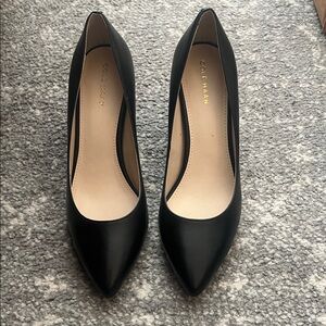 Cole Haan Black Pointed-Toe Leather Pumps